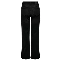 Jean à jambe large braguette zippée taille haute noir en coton Hattie