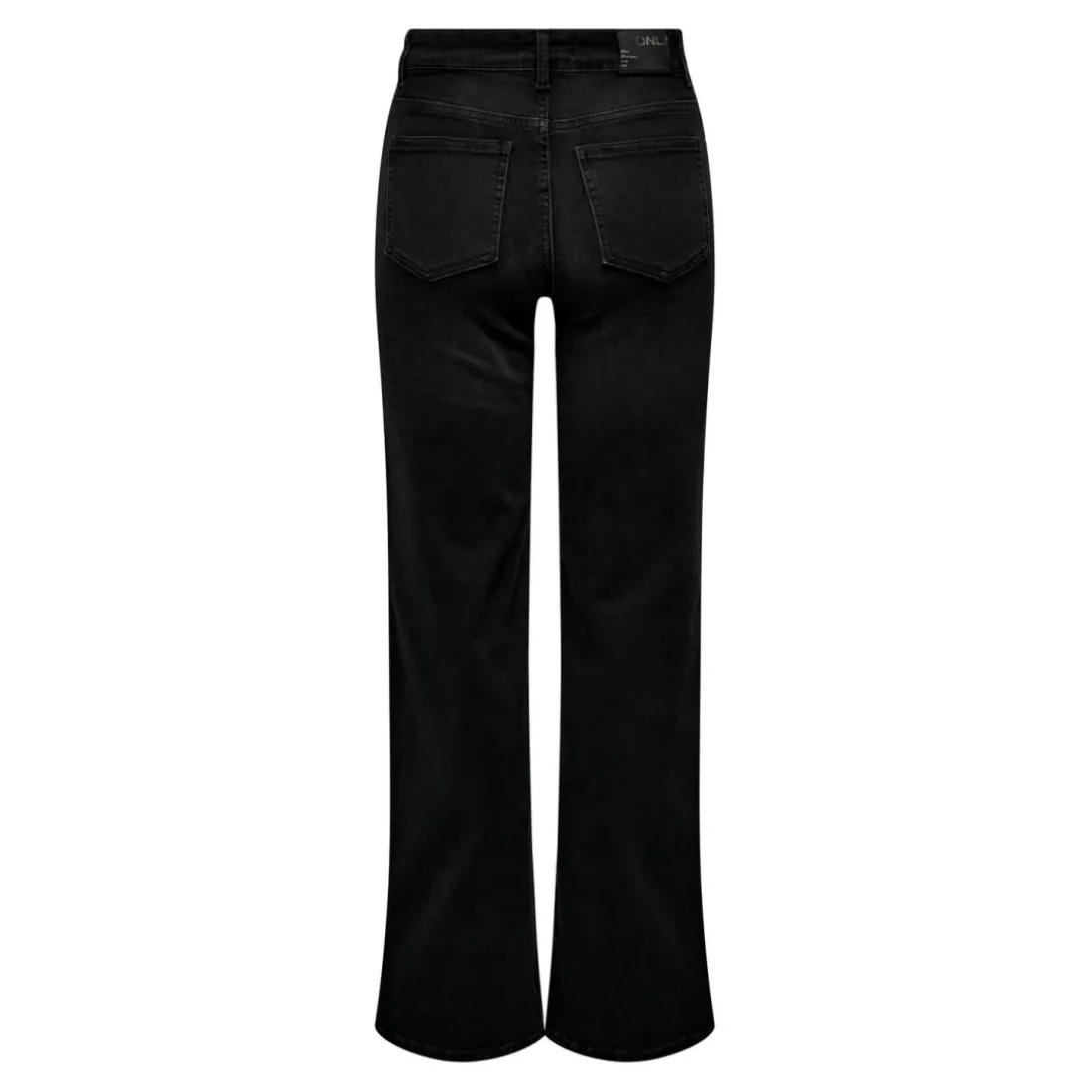 Jean à jambe large braguette zippée taille haute noir en coton Hattie