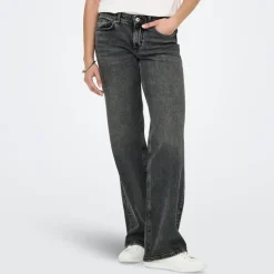 Jean à jambe large Juicy Dot890 gris en coton Sia