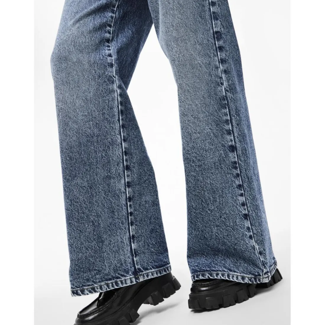 Jean ample taille basse en coton Selma bleu Luna