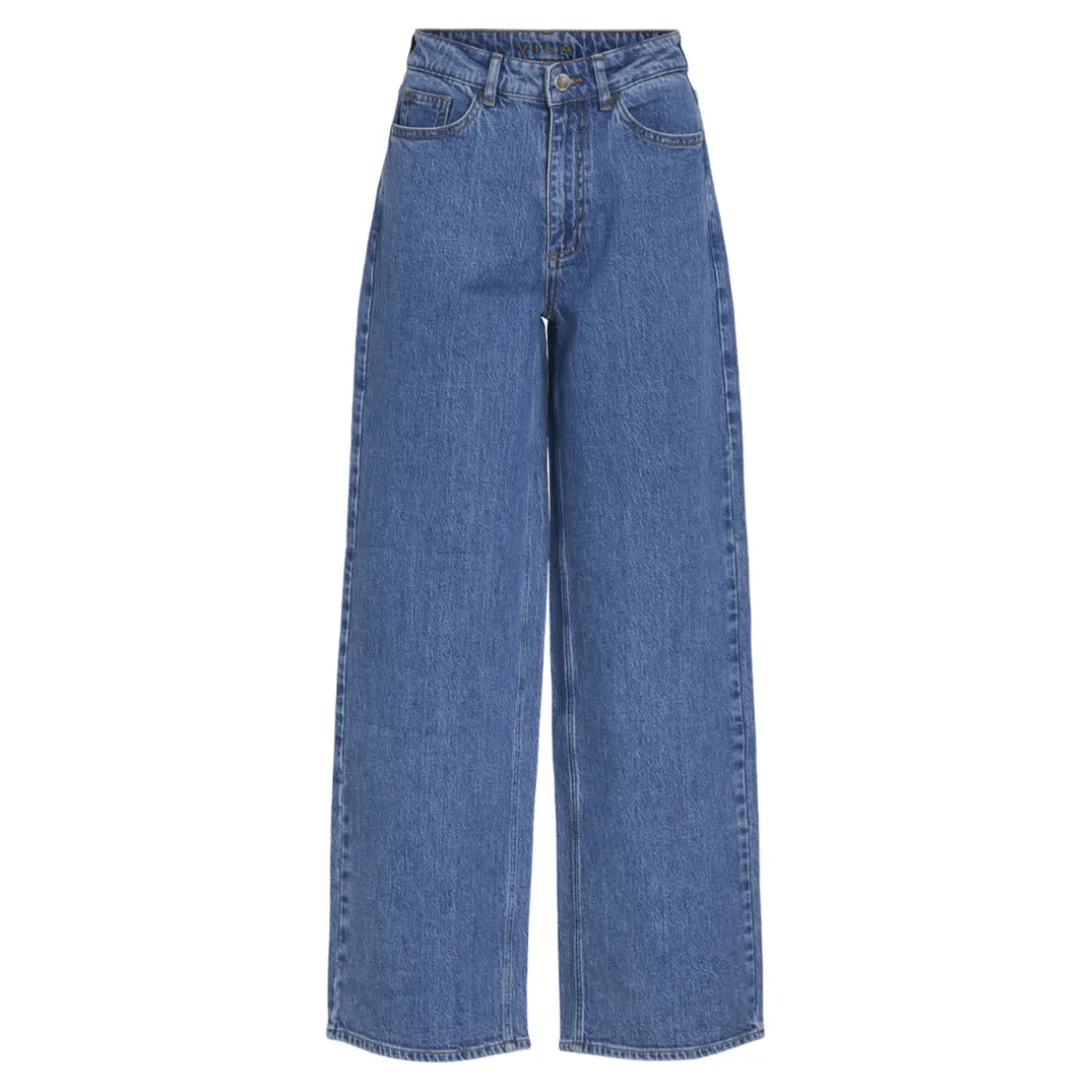 Jean ample taille haute Freya bleu en coton Sia