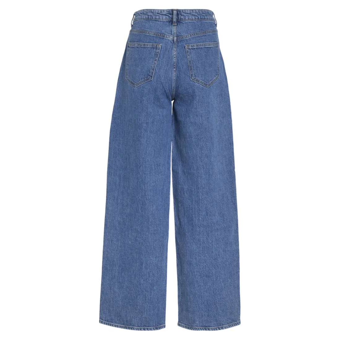 Jean ample taille haute Freya bleu en coton Sia