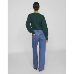 Jean ample taille haute Freya bleu en coton Sia