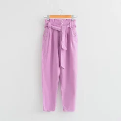 Jean carotte lila violet en coton
