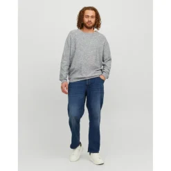 Jean coupe confort Tapered fit - Cropped Bleu en coton