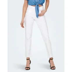 Jean coupe droite blanc en coton Alia