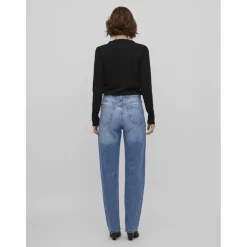Jean coupe droite bleu en coton Willa