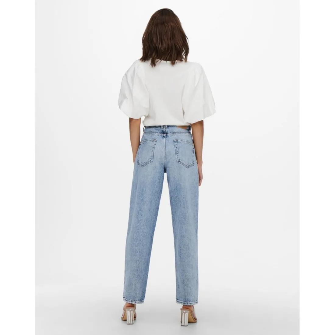 Jean coupe droite bleu en coton Lyra
