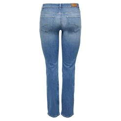Jean coupe droite braguette zippée taille classique bleu en coton Isla