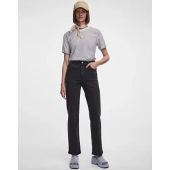 Jean coupe droite braguette zippée noir en coton