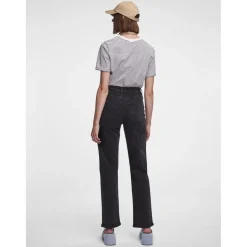 Jean coupe droite braguette zippée noir en coton
