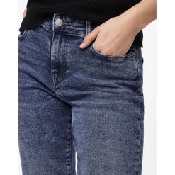 Jean coupe droite fermeture éclair bleu en coton