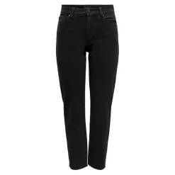 Jean coupe droite Longueur cheville noir en coton Anya