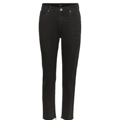 Jean coupe droite Straight Fit Taille haute Longueur cheville noir Ria