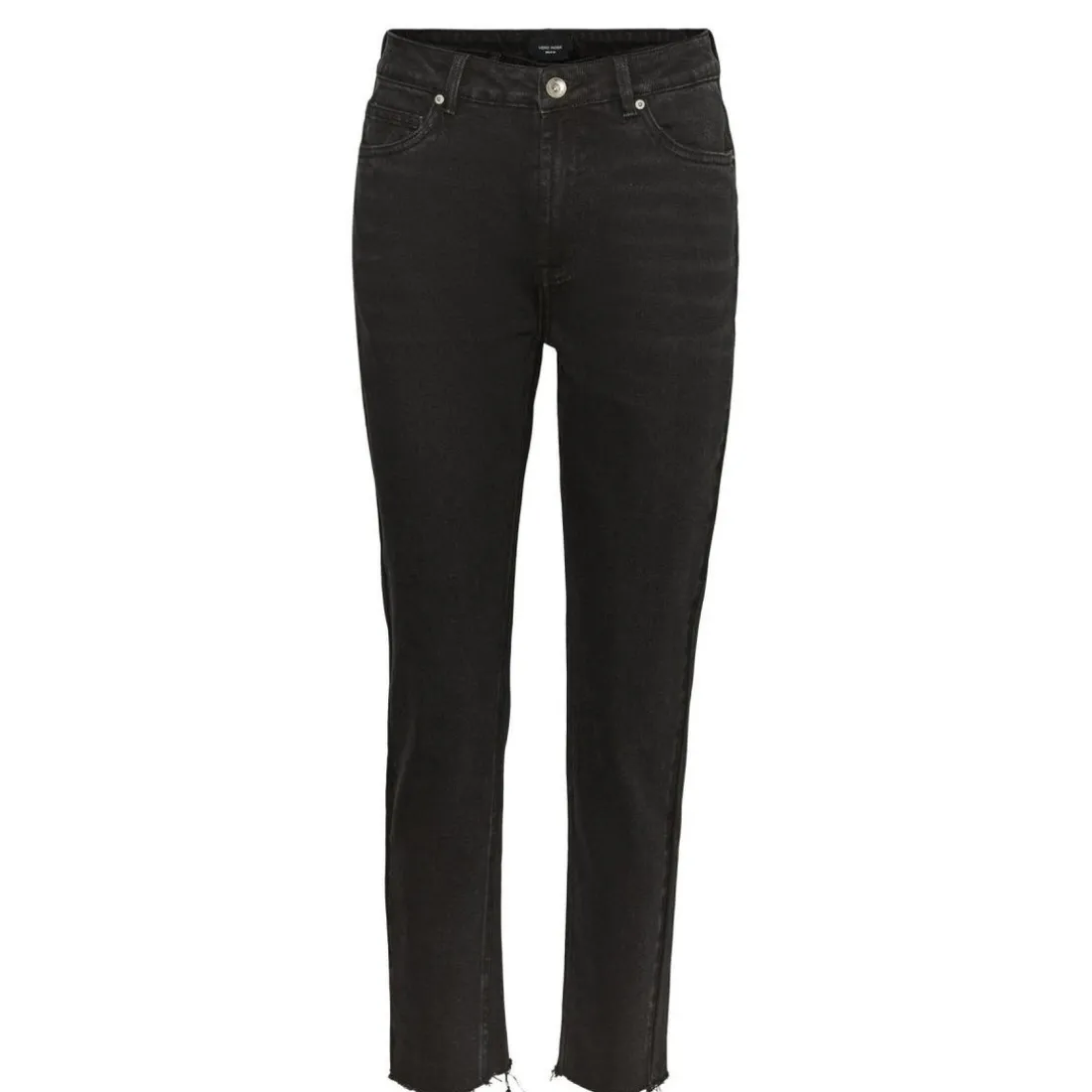 Jean coupe droite Straight Fit Taille haute Longueur cheville noir Ria