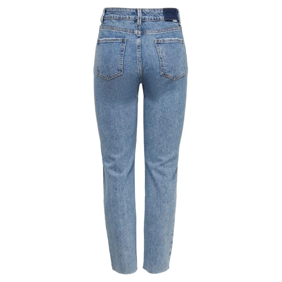 Jean coupe droite taille haute bleu clair en coton Uma
