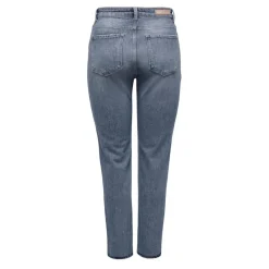Jean coupe droite taille haute bleu en coton Queen