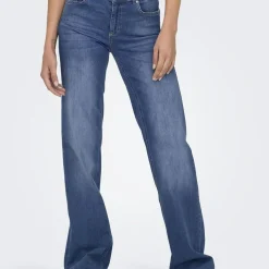 Jean droit Blush Mid Rea12187 bleu en coton Eve