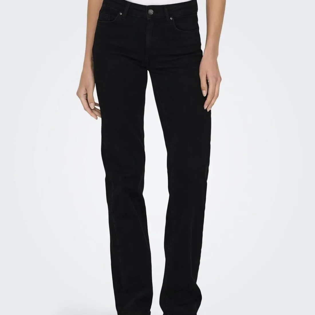Jean droit Blush Mid Rea2343 noir en coton Tia