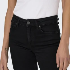 Jean droit Blush Mid Rea2343 noir en coton Tia