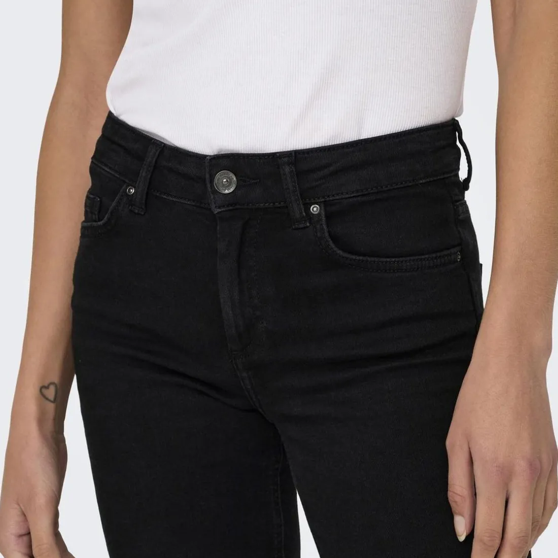 Jean droit Blush Mid Rea2343 noir en coton Tia