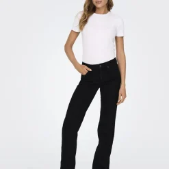 Jean droit Blush Mid Rea2343 noir en coton Tia