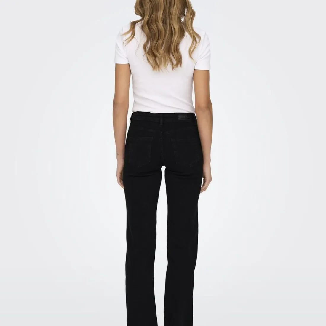 Jean droit Blush Mid Rea2343 noir en coton Tia