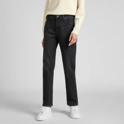 Jean droit femme en Coton CAROL noir