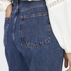 Jean droit Silje Dot729 bleu en coton Lane