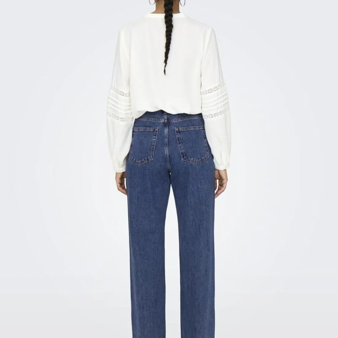 Jean droit Silje Dot729 bleu en coton Lane