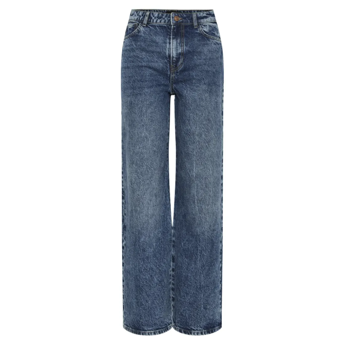 Jean droit taille haute en coton Selma bleu Amy