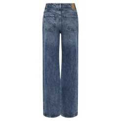 Jean droit taille haute en coton Selma bleu Amy