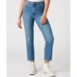 Jean femme droit Wild West Bleu Stone en coton