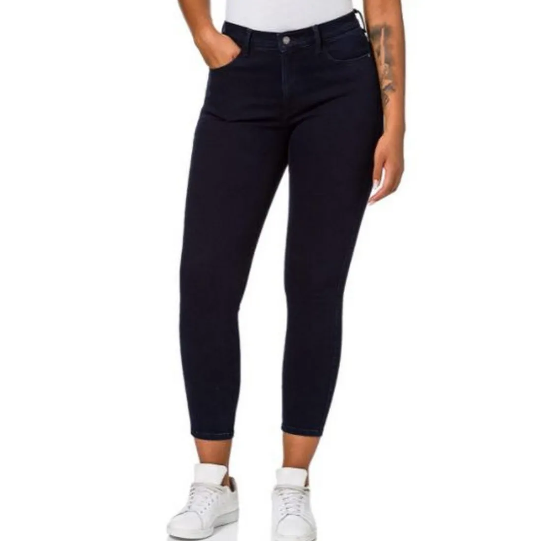 Jean Femme High Rise Skinny bleu foncé en coton