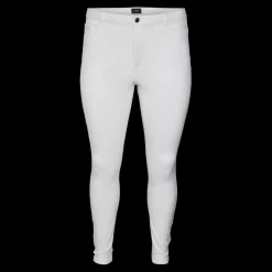 Jean fermeture à bouton et fermeture éclair cachée taille haute blanc en coton Maya
