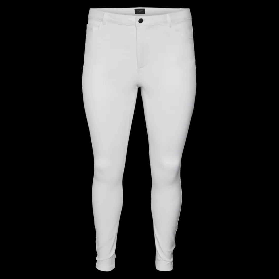 Jean fermeture à bouton et fermeture éclair cachée taille haute blanc en coton Maya