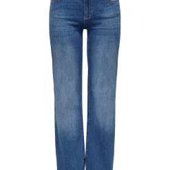 Jean Fit taille moyenne ONLBLUSH -Bleu bleu denim en coton Ora