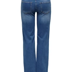 Jean Fit taille moyenne ONLBLUSH -Bleu bleu denim en coton Ora