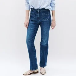 Jean flare bleu en coton