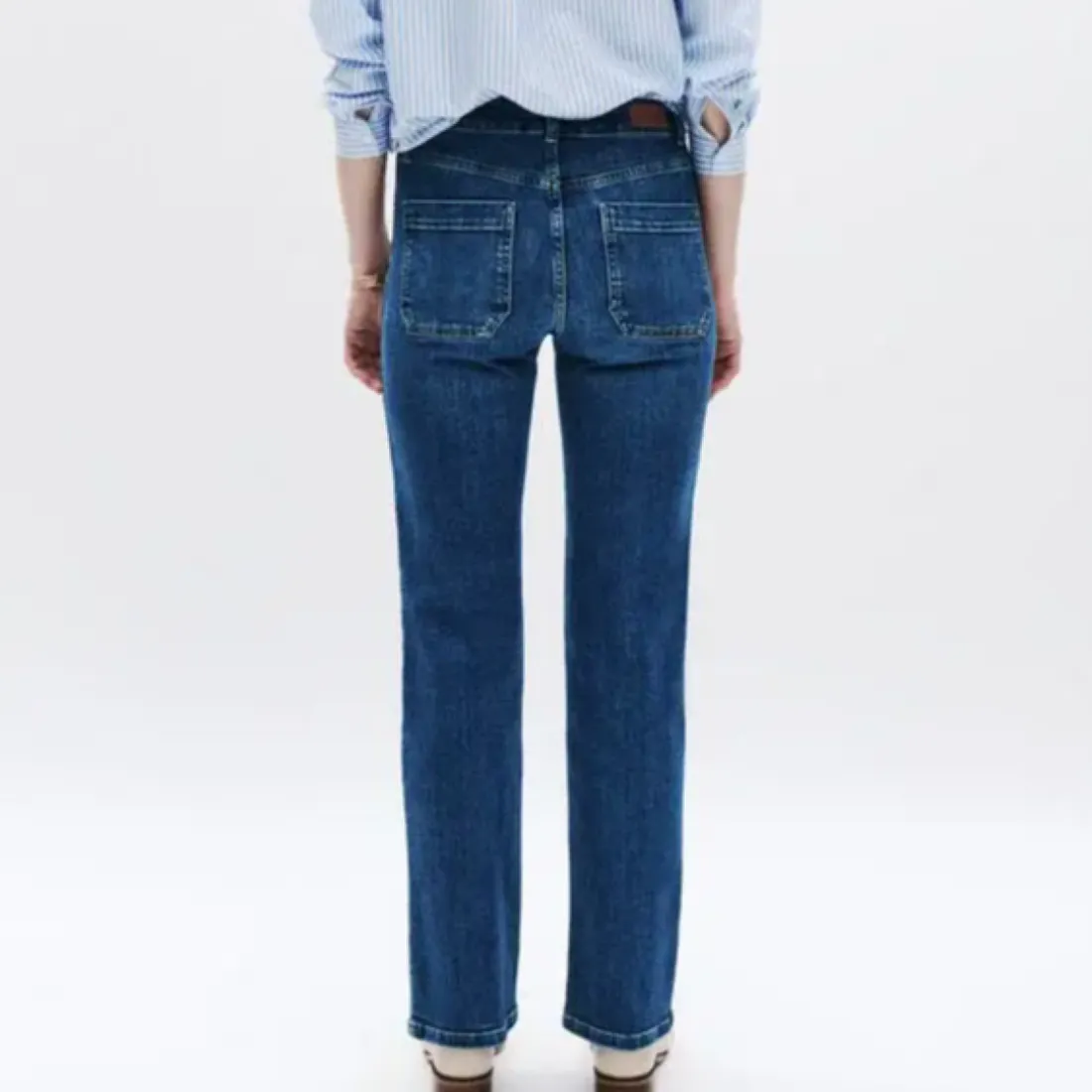 Jean flare bleu en coton