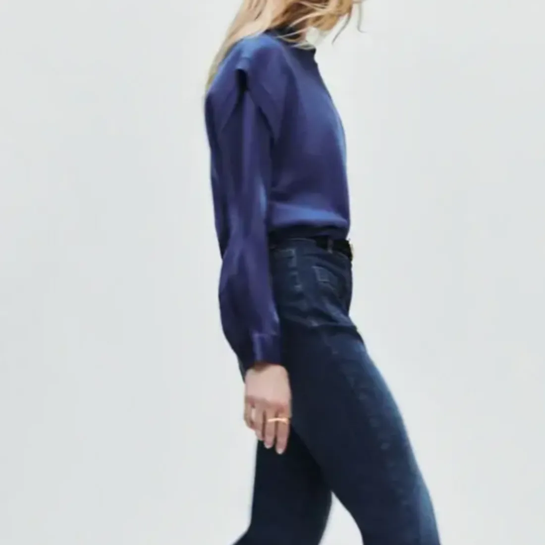 Jean flare bleu en coton