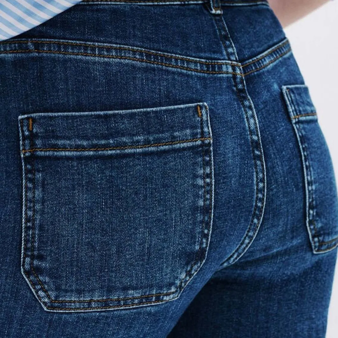 Jean flare bleu en coton