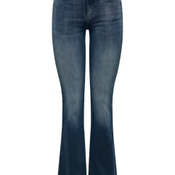 Jean flare Blush noir en coton Hana