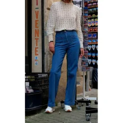 Jean flare Lison - Bleu en coton