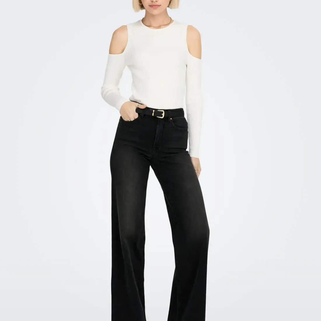 Jean Flare Madison - Noir Delavé en coton Pia