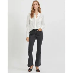 Jean flare noir en coton