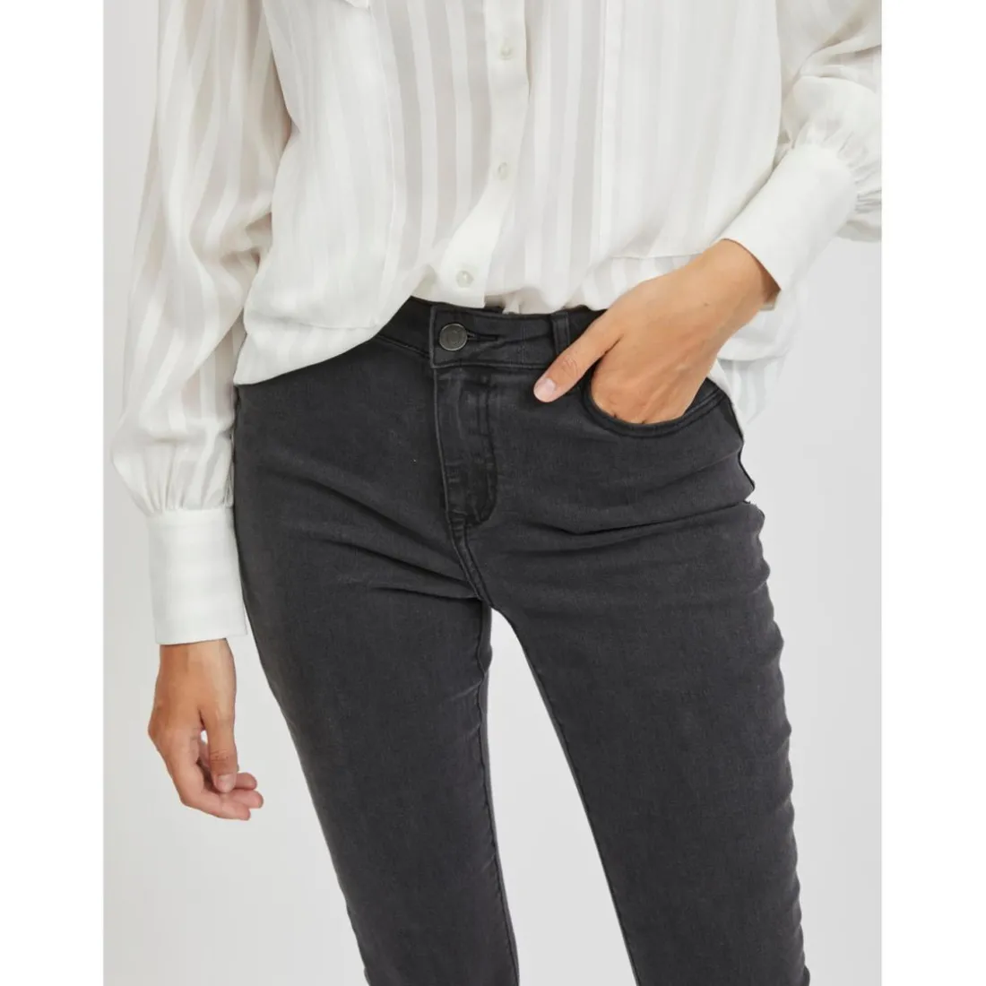 Jean flare noir en coton