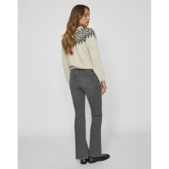 Jean flare Osc01 Betty gris en coton Skye