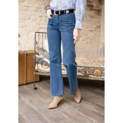 Jean Flare Sonny - Bleu Stone en coton