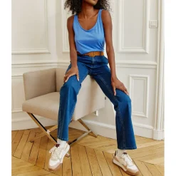 Jean IMOGEN wash en coton bleu moyen